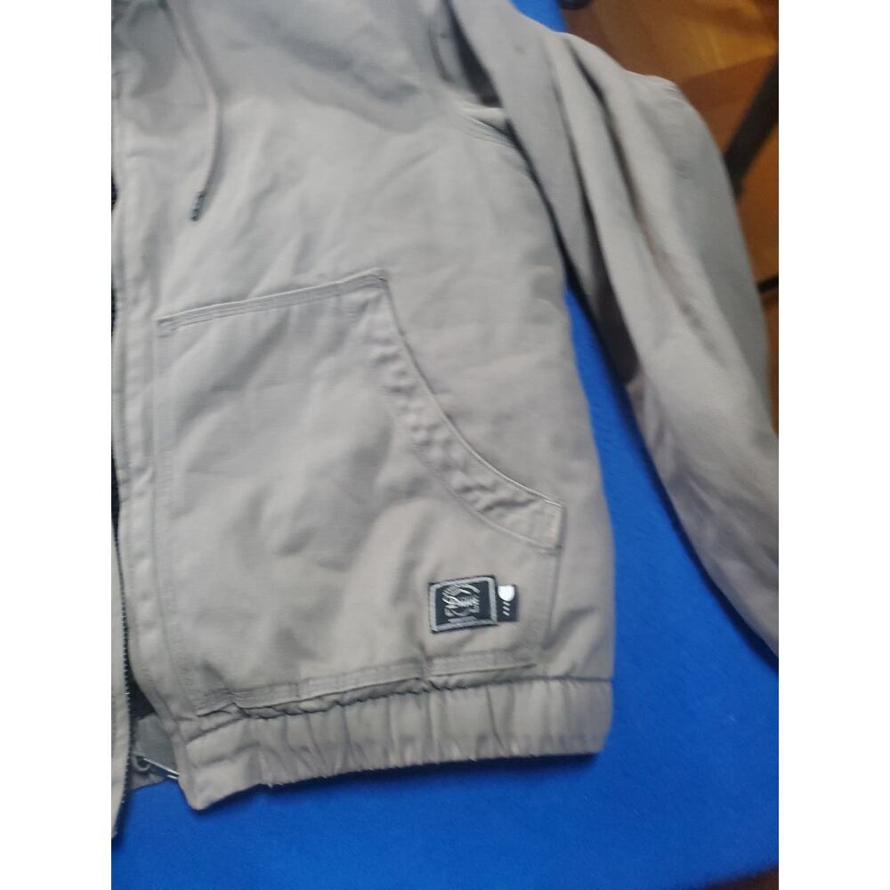 Zara Workwear Canvas Hooded Jacket Women's Size Large Sherpa Lined Coat - Picture 16 of 16